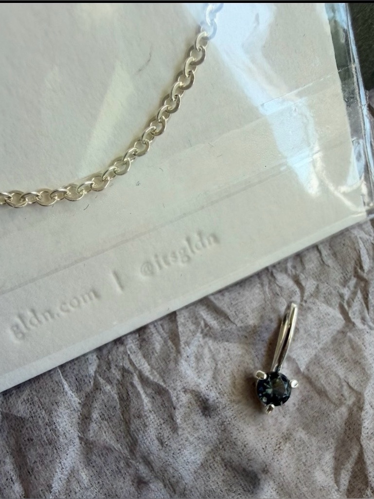 Gldn Aura Birthstone Sept Sapphire Charm Necklace Sterling Silver — image 5 of 8